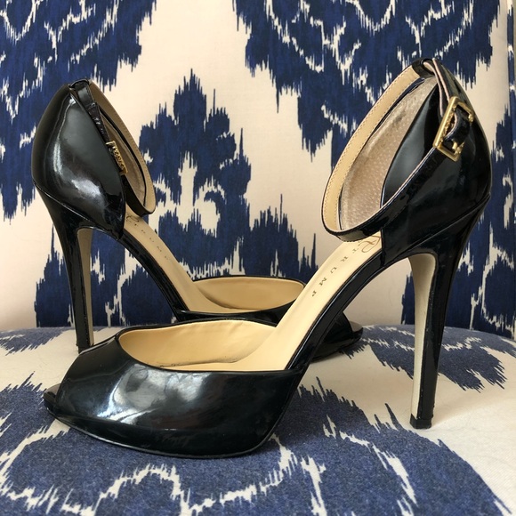 Ivanka Trump Shoes - Ivanka Trump Black Patent Leather Strap High Heels